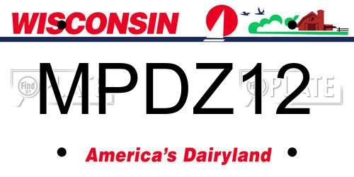 MPDZ12 Wisconsin License Plate