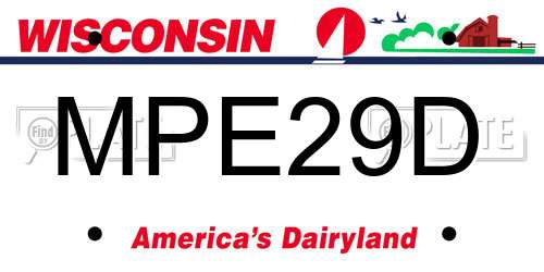MPE29D Wisconsin License Plate