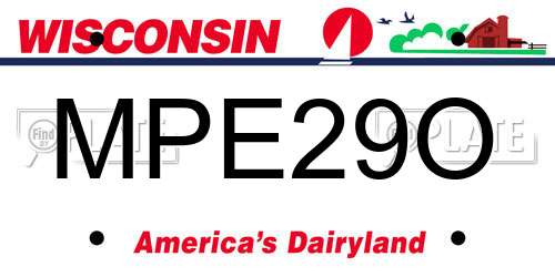 MPE29O Wisconsin License Plate