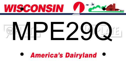 MPE29Q Wisconsin License Plate
