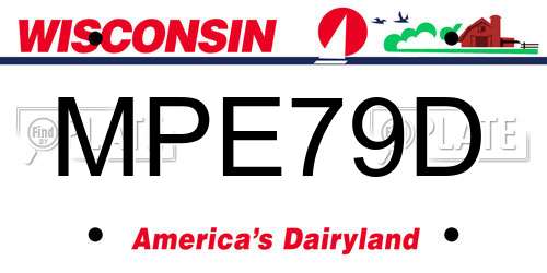 MPE79D Wisconsin License Plate
