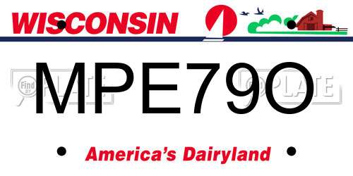 MPE79O Wisconsin License Plate