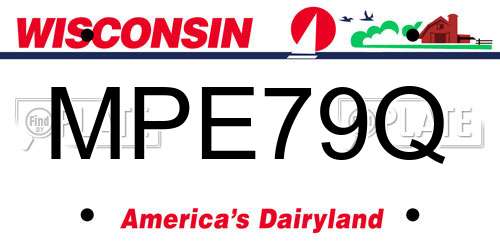MPE79Q Wisconsin License Plate
