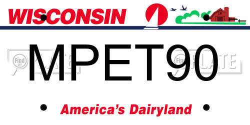 MPET90 Wisconsin License Plate