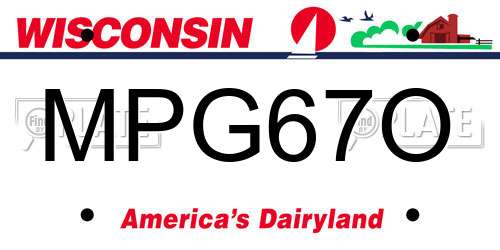 MPG67O Wisconsin License Plate