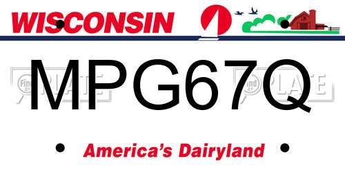 MPG67Q Wisconsin License Plate
