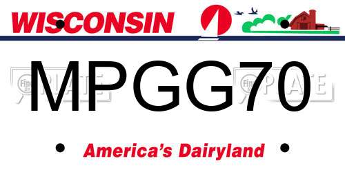 MPGG70 Wisconsin License Plate