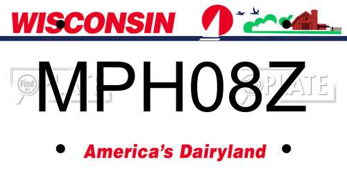 MPH08Z Wisconsin License Plate