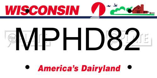 MPHD82 Wisconsin License Plate