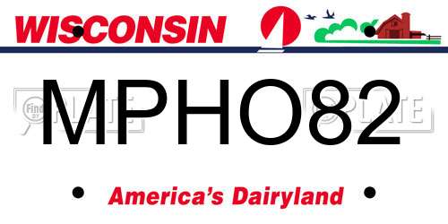 MPHO82 Wisconsin License Plate