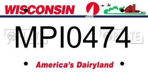 MPI0474 Wisconsin License Plate