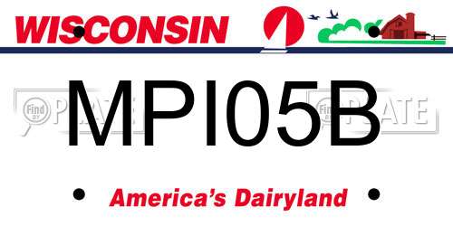 MPI05B Wisconsin License Plate