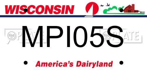 MPI05S Wisconsin License Plate