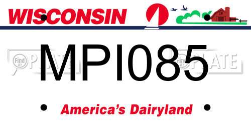 MPI085 Wisconsin License Plate