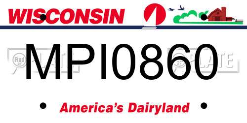 MPI0860 Wisconsin License Plate