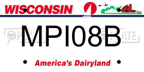 MPI08B Wisconsin License Plate