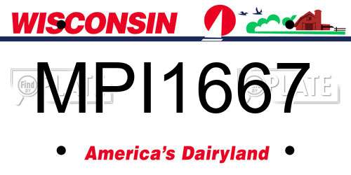MPI1667 Wisconsin License Plate