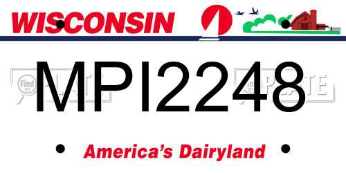 MPI2248 Wisconsin License Plate