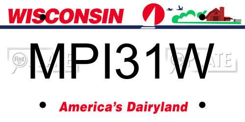 MPI31W Wisconsin License Plate