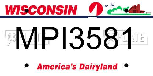 MPI3581 Wisconsin License Plate