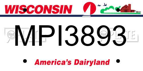 MPI3893 Wisconsin License Plate