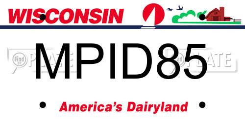 MPID85 Wisconsin License Plate