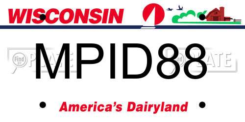 MPID88 Wisconsin License Plate