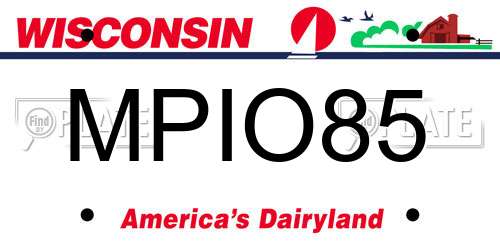 MPIO85 Wisconsin License Plate