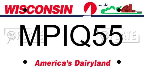 MPIQ55 Wisconsin License Plate