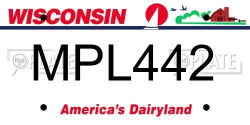 MPL442 Wisconsin License Plate
