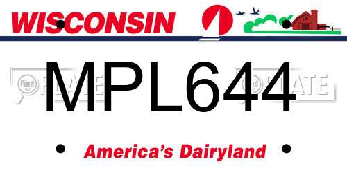 MPL644 Wisconsin License Plate