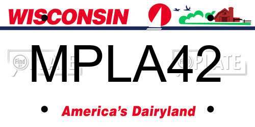 MPLA42 Wisconsin License Plate