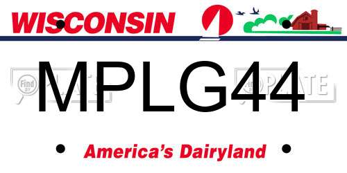 MPLG44 Wisconsin License Plate