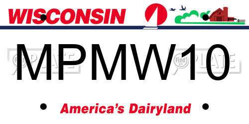 MPMW10 Wisconsin License Plate