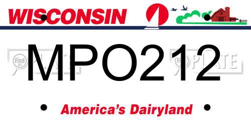 MPO212 Wisconsin License Plate