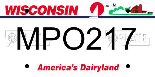 MPO217 Wisconsin License Plate
