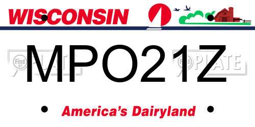 MPO21Z Wisconsin License Plate