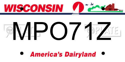 MPO71Z Wisconsin License Plate