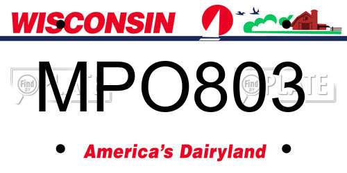 MPO803 Wisconsin License Plate