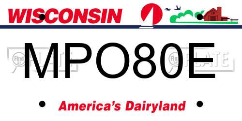 MPO80E Wisconsin License Plate