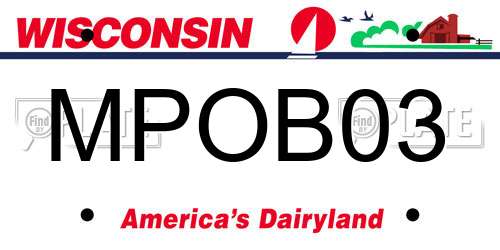 MPOB03 Wisconsin License Plate
