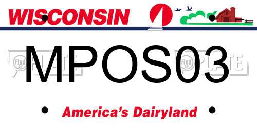MPOS03 Wisconsin License Plate