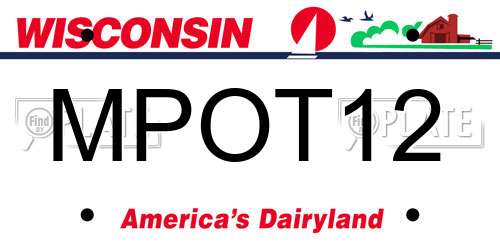MPOT12 Wisconsin License Plate