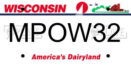 MPOW32 Wisconsin License Plate