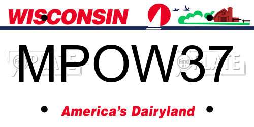 MPOW37 Wisconsin License Plate