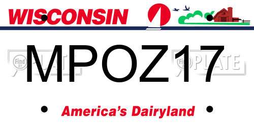 MPOZ17 Wisconsin License Plate