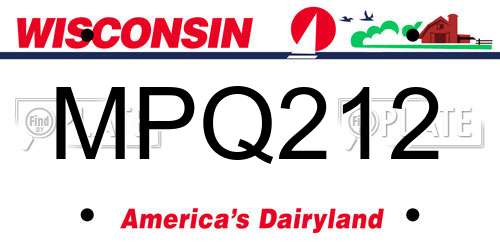 MPQ212 Wisconsin License Plate