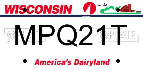 MPQ21T Wisconsin License Plate