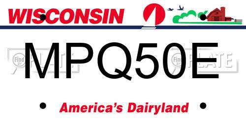 MPQ50E Wisconsin License Plate