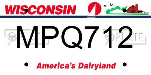 MPQ712 Wisconsin License Plate